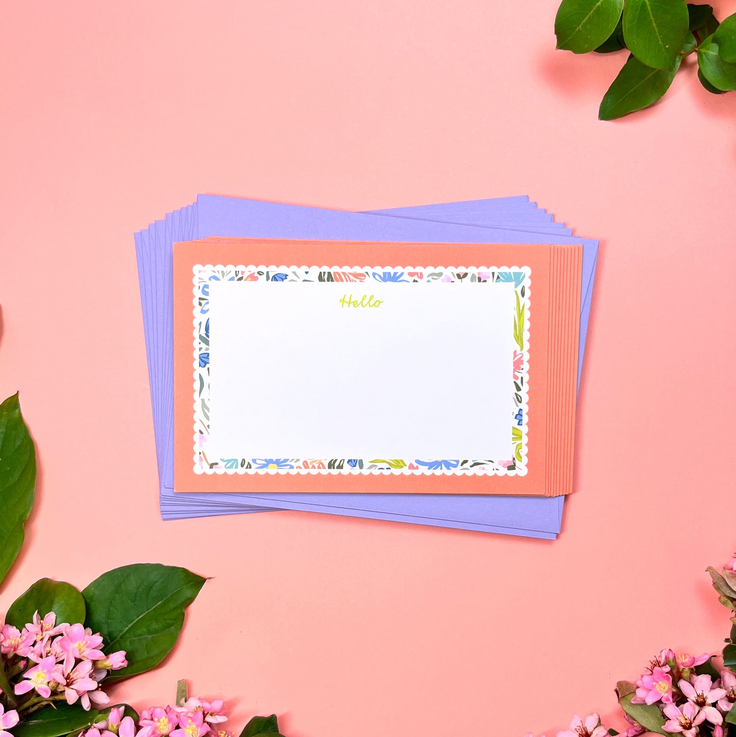 Bees & Blooms "Hello" • Flat Notes