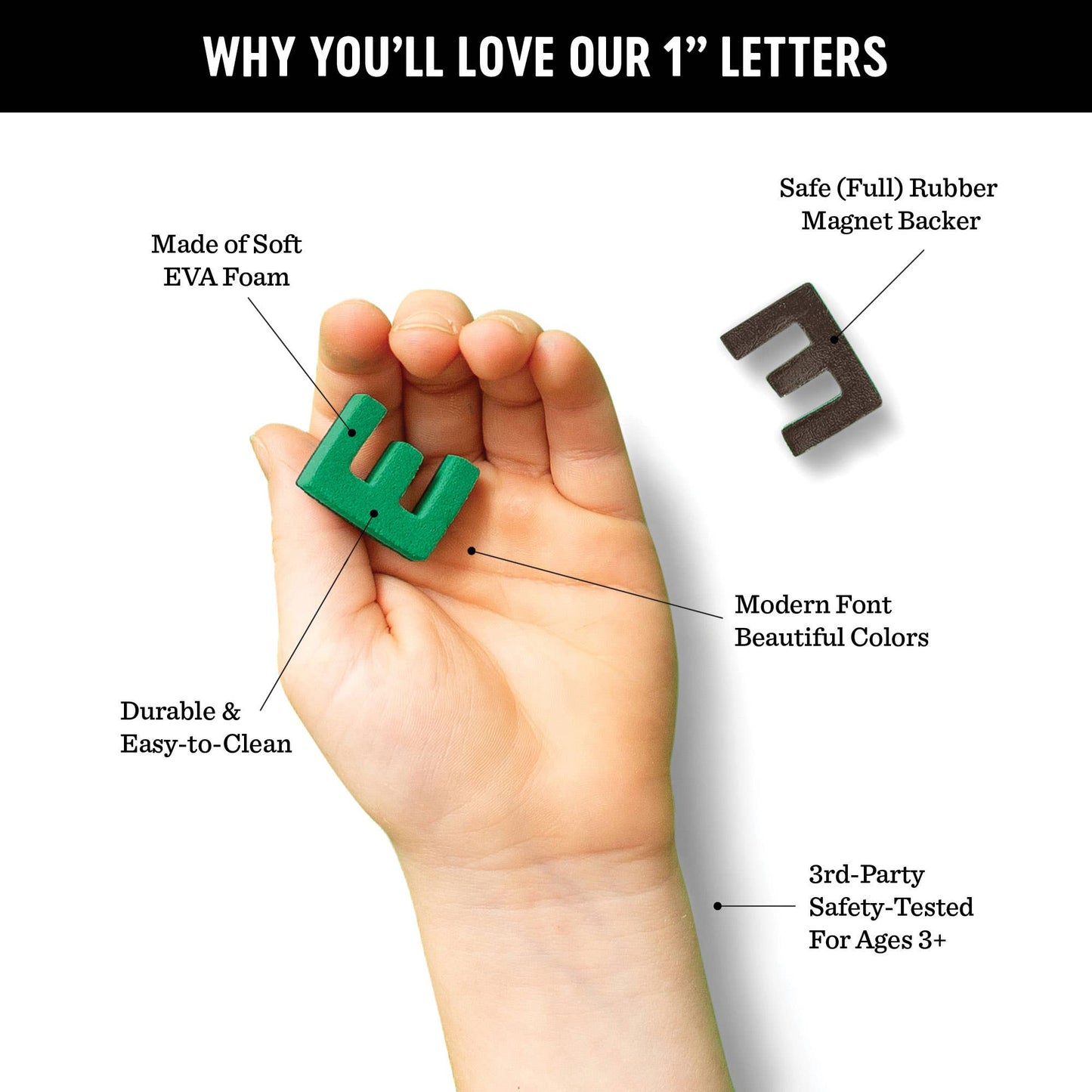 1" 200pc Emerald Green Magnetic Letters
