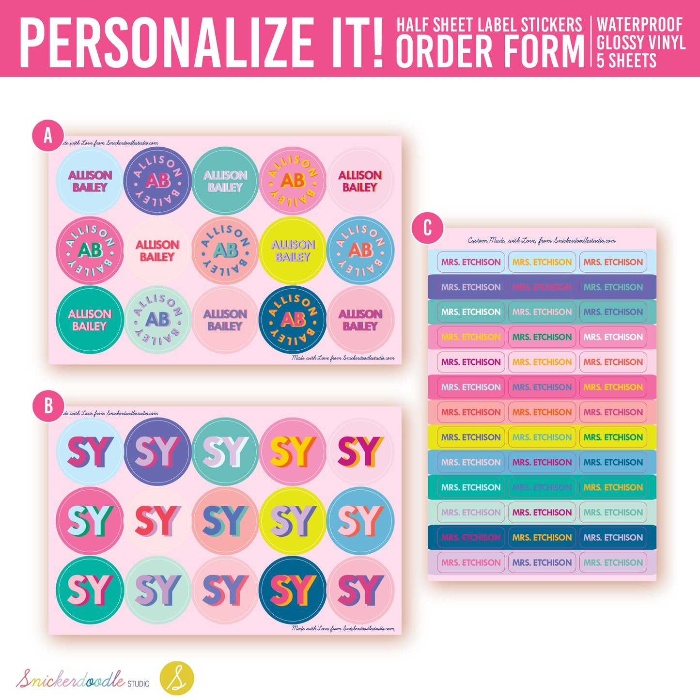 Custom Waterproof Sticker Labels