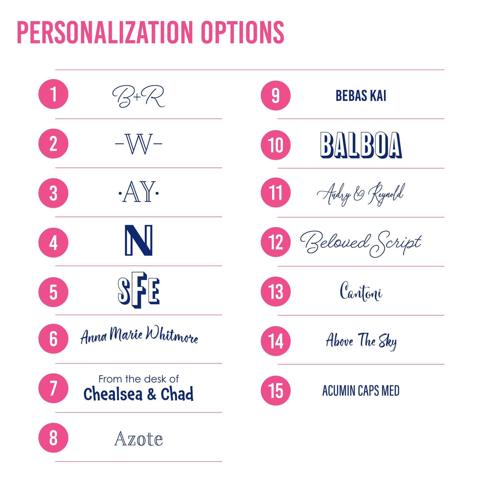 Customize these flat notes with your name, monogram, or saying. Multiple font and typeface designs available: choose from a romantic script, standard serif lined monogram, bold initials, arched handwriting, playful names, beautiful words, sturdy san serifs, and fun brushstroke types.