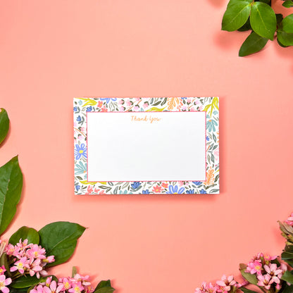 Bees & Bloom "Thank You" • Flat Notes • Stationery Set of 10