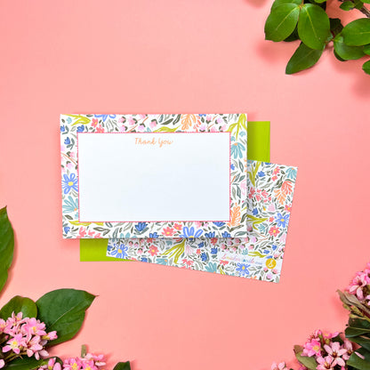 Bees & Bloom "Thank You" • Flat Notes • Stationery Set of 10