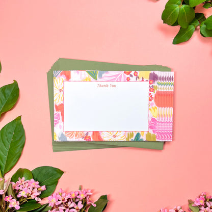 Dreamy Garden "Thank You" • Flat Notes • Stationery Set of 10