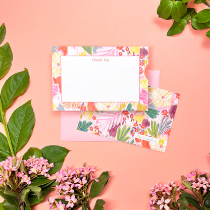 Dreamy Garden "Thank You" • Flat Notes • Stationery Set of 10