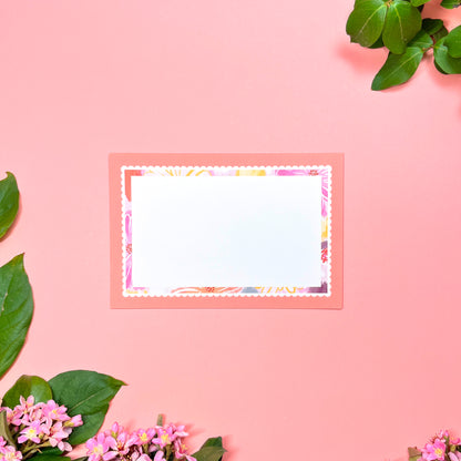Dreamy Garden Ruffle Frame • Flat Notes • Stationery Set of 10