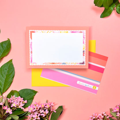 Dreamy Garden Ruffle Frame • Flat Notes • Stationery Set of 10
