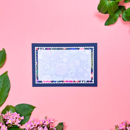 Summer Night Ruffle Frame • Flat Notes • Stationery Set of 10