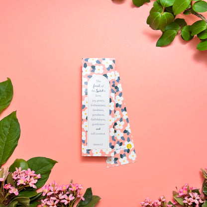 Pink Wallflower - Galatians • Bible Verse Bookmarks