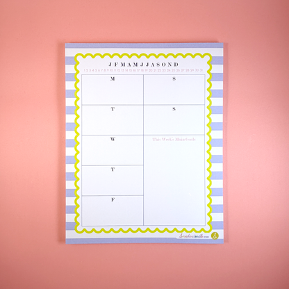 Lemonade Blue Stripe • Weekly Planner