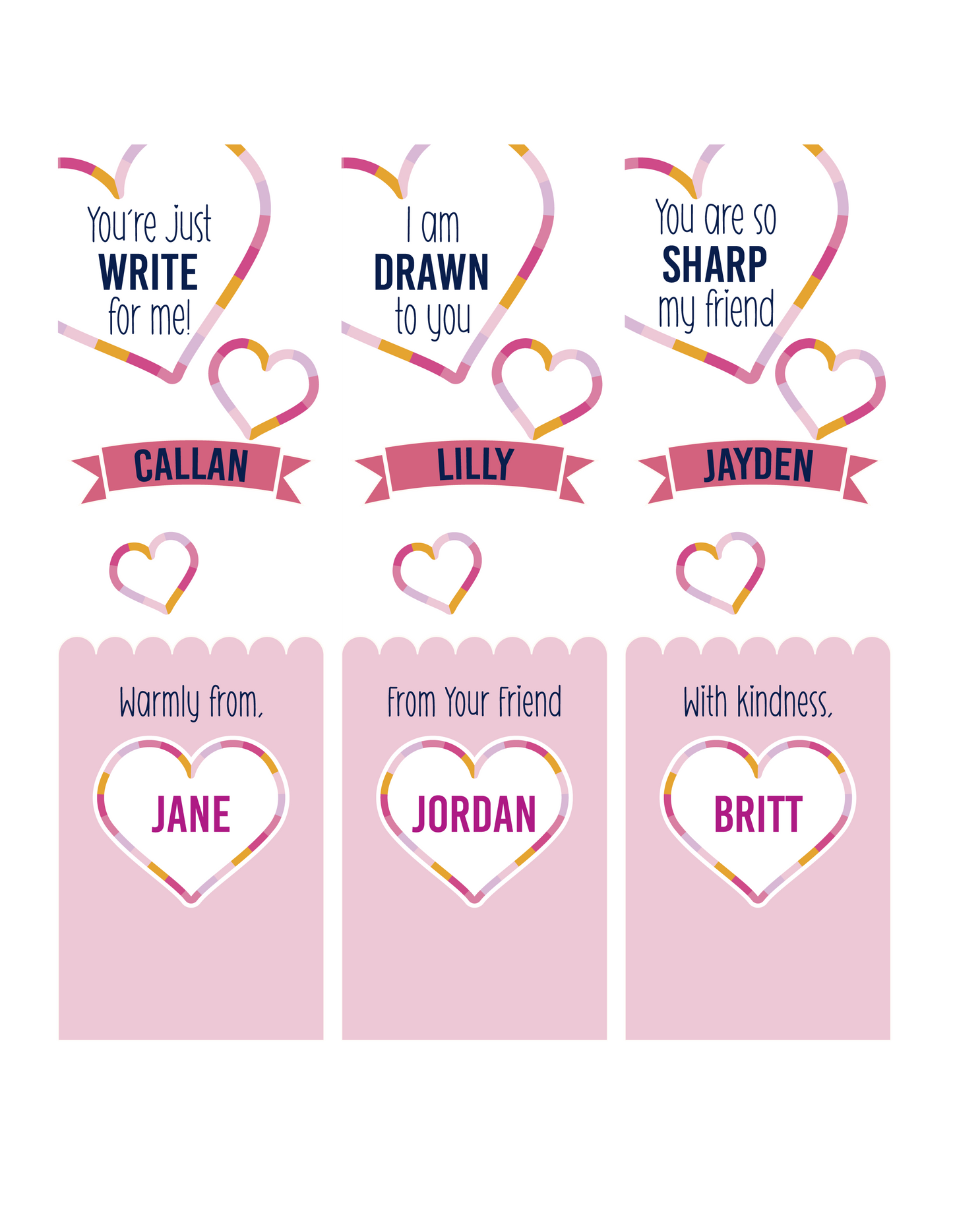 Valentine's Pencil Holder Card