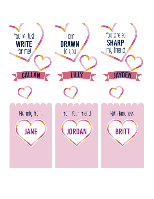 Valentine's Pencil Holder Card