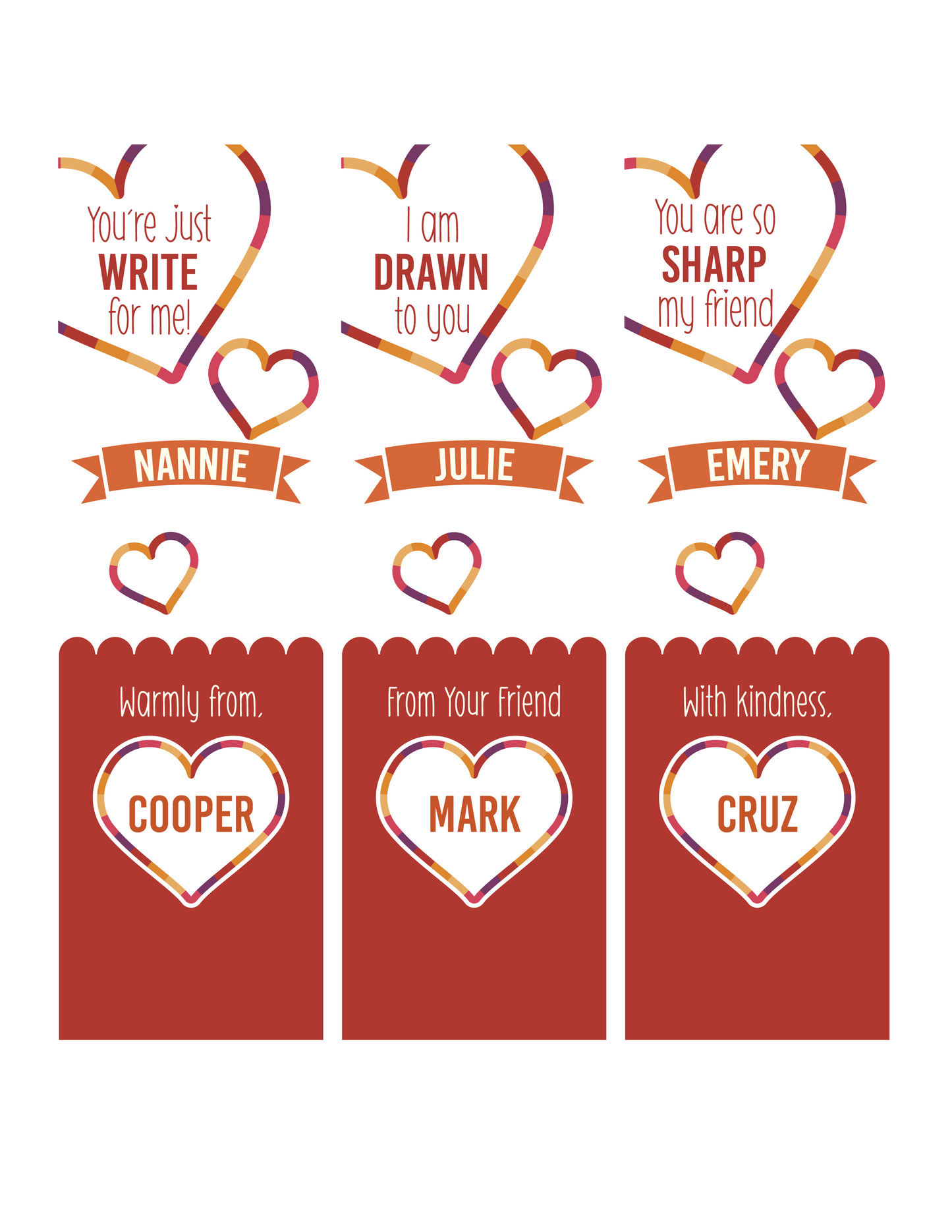 Valentine's Pencil Holder Card